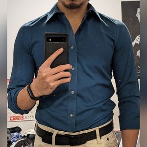 Men's Small turquoise G2000 dress shirt